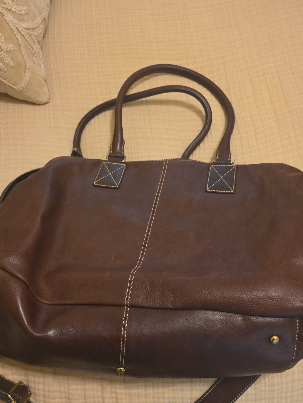 Cole Haan Leather Messenger Laptop Bag - Picture 3 of 5